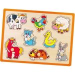 Дървен пъзел с дръжки, Ферма - Viga Toys