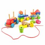 Дървено влакче с цветни блокчета - Viga Toys - Image 2