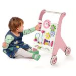 Дървена количка Уолкър с активности, розова - Viga Toys - Image 2