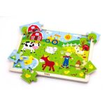 Дървен пъзел Ферма, 24 части - Viga Toys