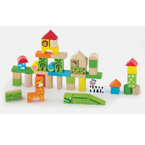50286 Дървени строителни блокчета Джунгла - Viga Toys