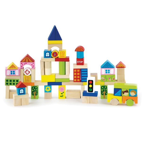 50287 Дървени строителни блокчета Градът - Viga Toys
