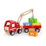 Дървен камион с кран и контейнери - Viga Toys