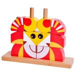 Classic World Дървен пъзел с цветни блокчета, Лъвче - Image 2