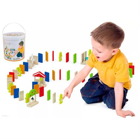 51620-2-igra-na-domino-viga-toys Игра на домино с цветни блокчета - Viga Toys