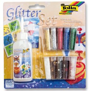 Folia Комплект с брокати и лепило за декорация