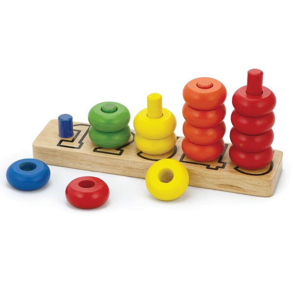 58474 Игра с дървени цветни рингове - Viga Toys