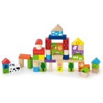 Дървен цветен конструктор, Ферма - Viga Toys