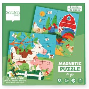 Scratch Магнитна кутия с 2 пъзела, Ферма