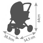 Smoby Детска количка за кукли, Maxi Cosi 3 в 1, сива - Image 3