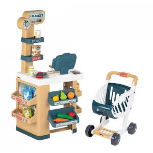 Smoby Детски супермаркет с количка и хранителни продукти