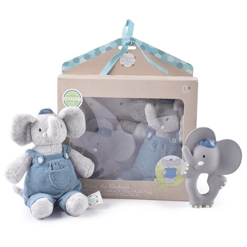 78314-215-2-bebeshki-komplekt-igrachka-s-grizalka-sloncheta-tikiri Tikiri Toys: Комплект с мека играчка и гризалка, Слончета - Image 1