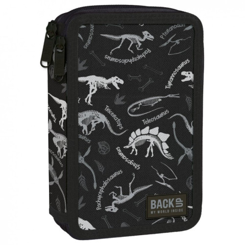 88690-dvoen-neseser-s-aksesoari-backup-dinozavri-cheren BackUp Несесер с две отделения Black dinosaurs, пълен - Image 1