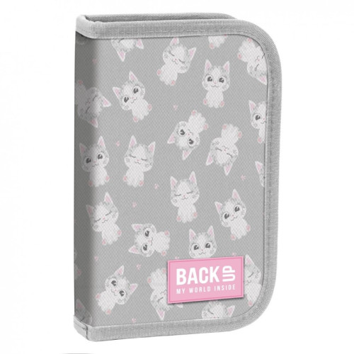 88997-neseser-siv-s-koteta-pylen-backup-kitty BackUp Несесер с едно отделение Cats, пълен - Image 1