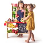 Woody Детски дървен магазин с черна дъска - Image 4