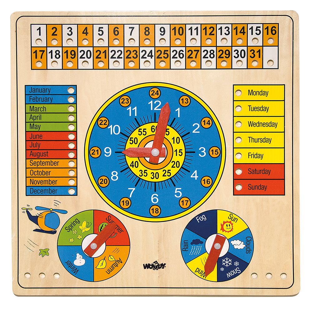 90659_woody_kalendar Woody Дървен часовник с календар - Image 1