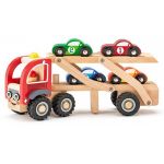 Woody Дървен автовоз с колички