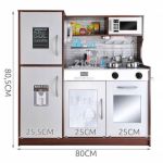Kruzzel Детска дървена кухня със светлина аксесоари, сиво-кафява - Image 8