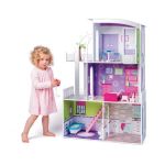 Woody Къща за кукли на три етажа - обзаведена