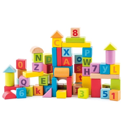 91842 Woody Дървен конструктор с цветни букви и цифри - Image 1