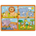 Woody Дървен пъзел с дръжки, Животните от Африка