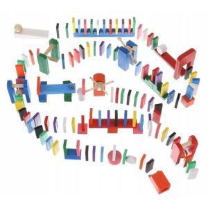 Дървено цветно домино Рали, голямо