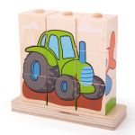 Bigjigs Дървени кубчета с превозни средства - Image 4