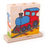 Bigjigs Дървени кубчета с превозни средства - Image 5