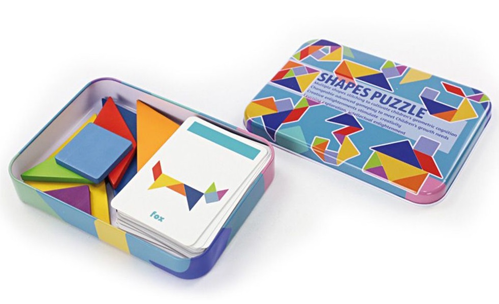 CM002-andreu-toys-igra-tangram Andreu Toys Дървена игра танграм в метална кутия - Image 1