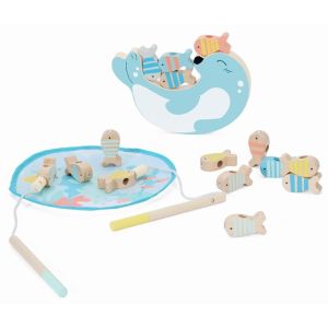 Classic World Дървена игра за баланс и риболов