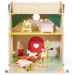 Classic World Цветна дървена къща за кукли с обзавеждане - Image 5