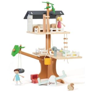 Classic World Детска къща с кукли на дърво