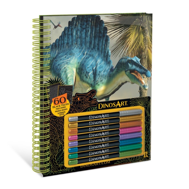 D15205-knizhka-za-otzvetyavane-s-fulmastri-dinosart DinosArt Книжка за оцветяване с к-т флумастери, Динозаври