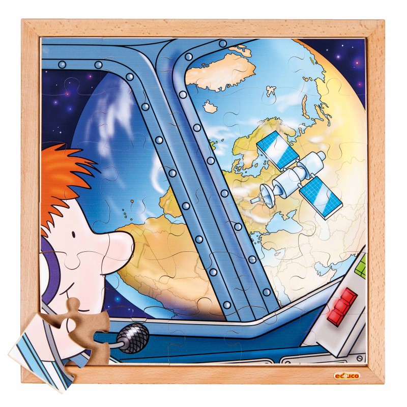 E523231-educo-puzel-s-astronavti Educo Дървен пъзел с астронавти, 30 части