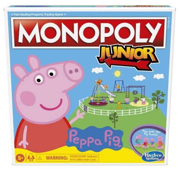 F1656-monopoly-junior-peppa-pig-hasbro Hasbro Игра, Монополи Junior, Peppa Pig