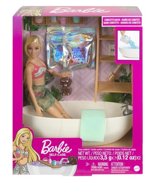 HKT92-kukla-barbie-v-vana-s-soli Кукла Barbie във вана със сапунени конфети - Image 1