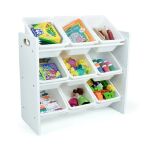 Дървен етажерка с 9 кутии за книги и играчки, Ginger Home