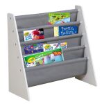Дървена етажерка за книги и играчки, White/Gray, Ginger Home