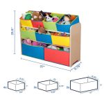 Дървена етажерка с 9 текстилни кутии за играчки, Ginger Home - Image 10