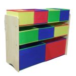 Дървена етажерка с 9 текстилни кутии за играчки, Ginger Home - Image 4