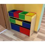 Дървена етажерка с 9 текстилни кутии за играчки, Ginger Home - Image 8