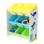 Дървен етажерка с 9 кутии за играчки и книжки, Ginger Home - Image 3