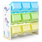 Дървен етажерка с 9 кутии за играчки и книжки, Ginger Home - Image 6