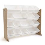 Дървена етажерка с 16 кутии за детска стая, Wood/White, Ginger Home - Image 3