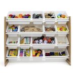 Дървена етажерка с 16 кутии за детска стая, Wood/White, Ginger Home - Image 2