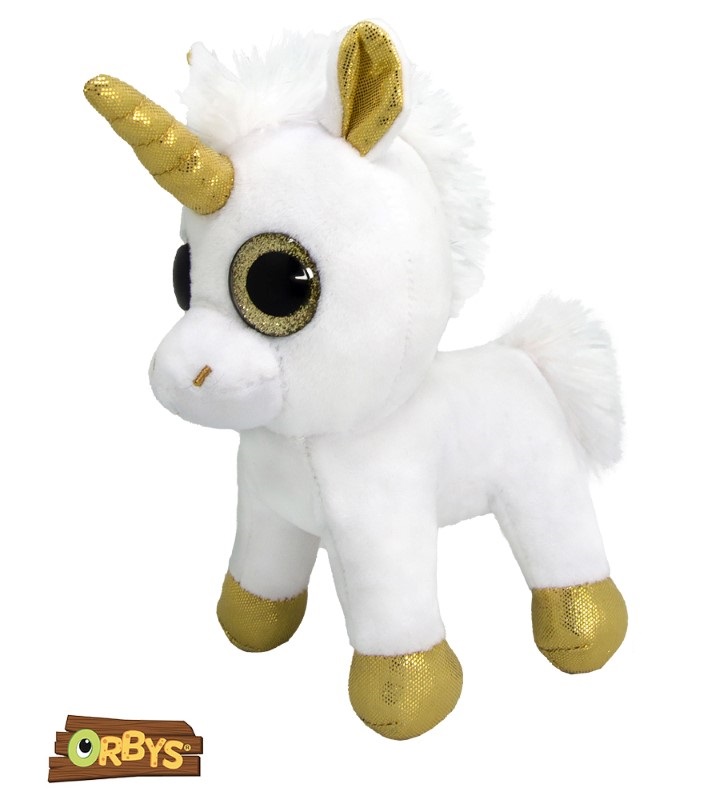 K7872-plushena-igrachka-ednorog-orbys Wild Planet Плюшен златен еднорог, 19 см - Image 1