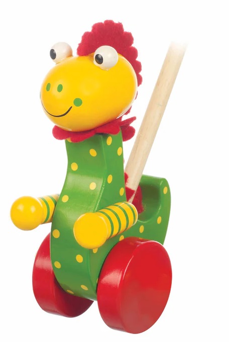 OTT02758-dyrvena-buralka-tzveten-dinozavar-orange-tree-toys Дървена буталка Весел динозавър, Orange Tree Toys