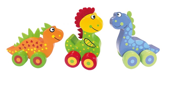 OTT07403-dyrveni-igrachki-dinozavri-s-koleltza Моите първи динозаври, Orange Tree Toys