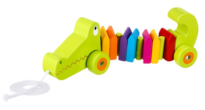 OTT09352-dyrvena-igrachka-za-dyrpane-krokodil Дървен крокодил с въженце за дърпане, Orange Tree Toys