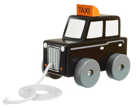OTT09472-dyrvena-kolichka-londonsko-taxi Дървено лондонско такси с въже за дърпане, Orange Tree Toys